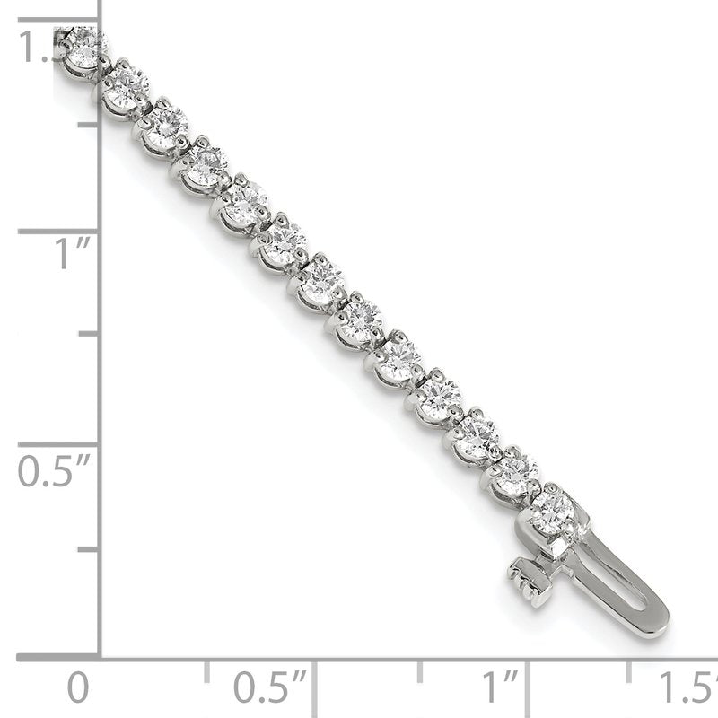 14k White Gold Complete 3.3 carat Round VS Diamond 3-prong 7 inch Tennis Bracelet