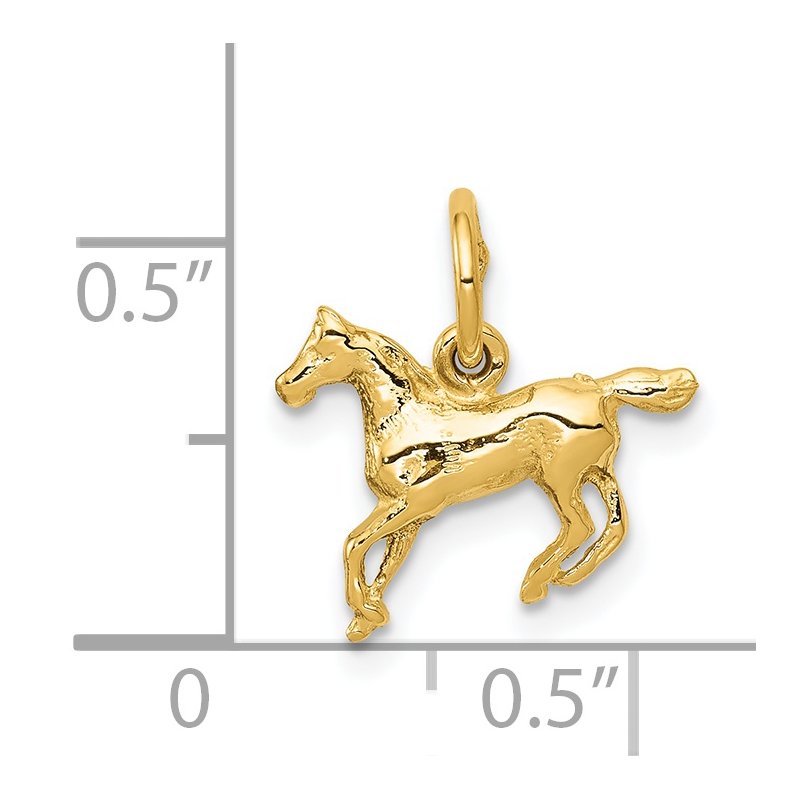 14k Polished Cantering Horse Charm