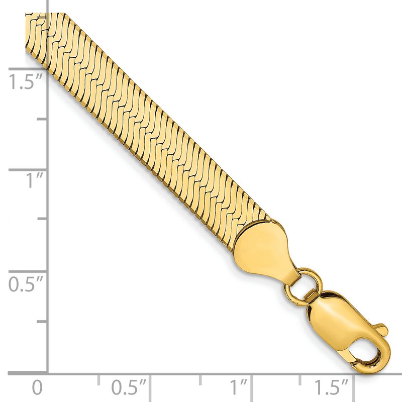 14K 16 inch 6.5mm Silky Herringbone with Lobster Clasp Chain