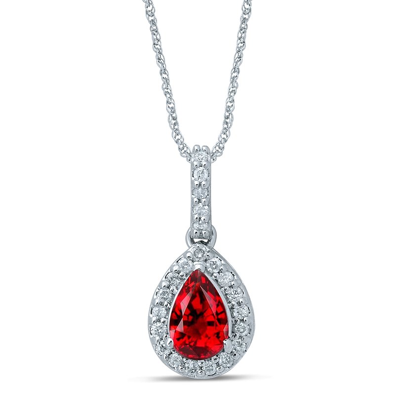 14K  0.05Ct Diamond Sapphire  Pendant