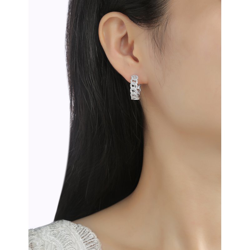 Smiling Rocks 0.76Ct E-F/SI1 Lab Grown Diamond Linking Chain Earrings