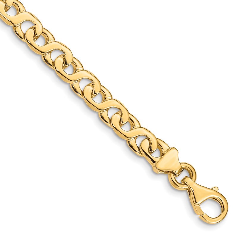 14K 18 inch 6.2mm Hand Polished Fancy Link with Fancy Lobster Clasp Chain