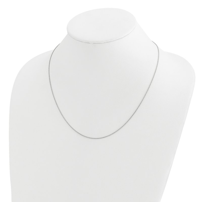 14K White Gold Adjustable .95mm D/C Wheat Chain