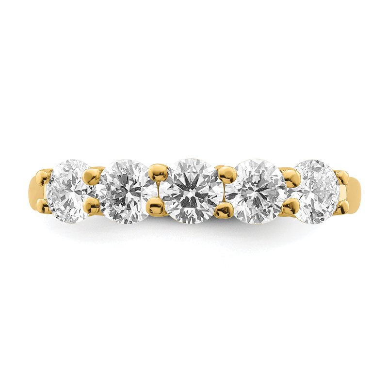 14K White Gold 1/2 carat Lab Grown Diamond VS/SI  D E F  5 Stone Ring
