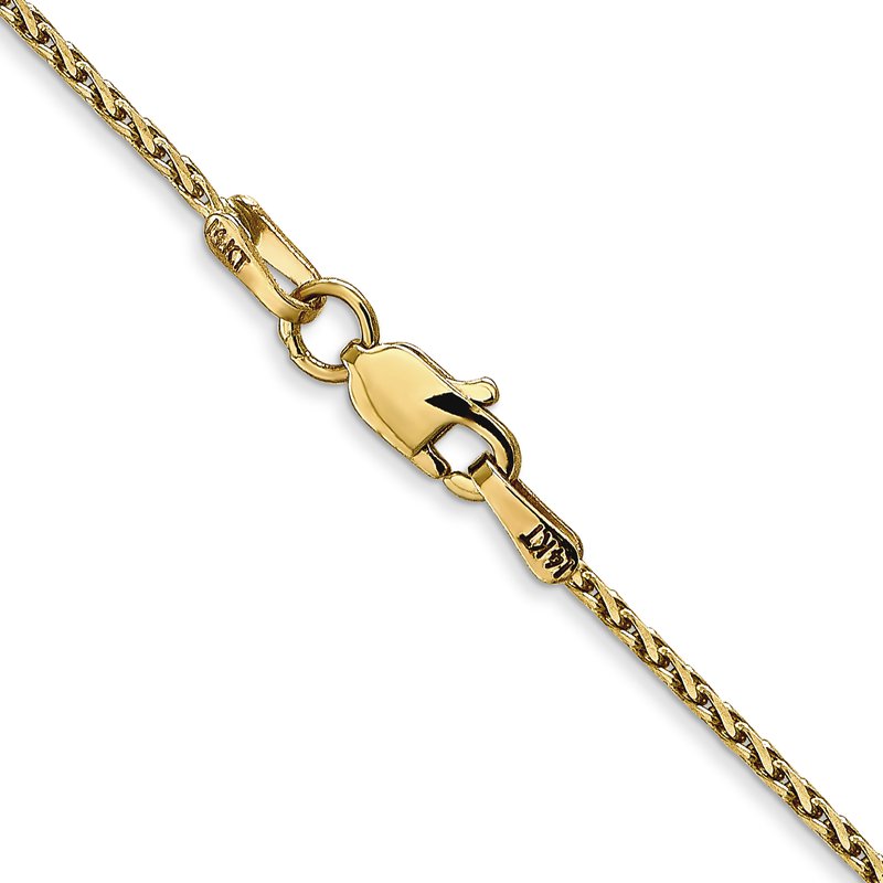 14K 10 inch 1.5mm Diamond-cut Parisian Wheat with Lobster Clasp Anklet
