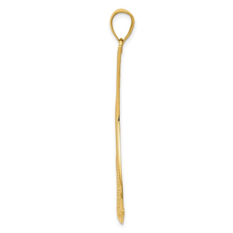 14k Large Filigree Moon Pendant
