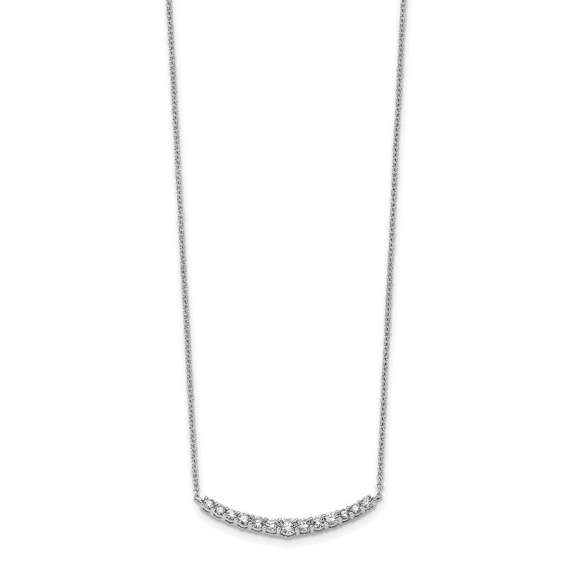 14K Rose Gold 1/2 carat Lab Grown Diamond VS+ F+ 18 in Complete Fashion Bar Necklace