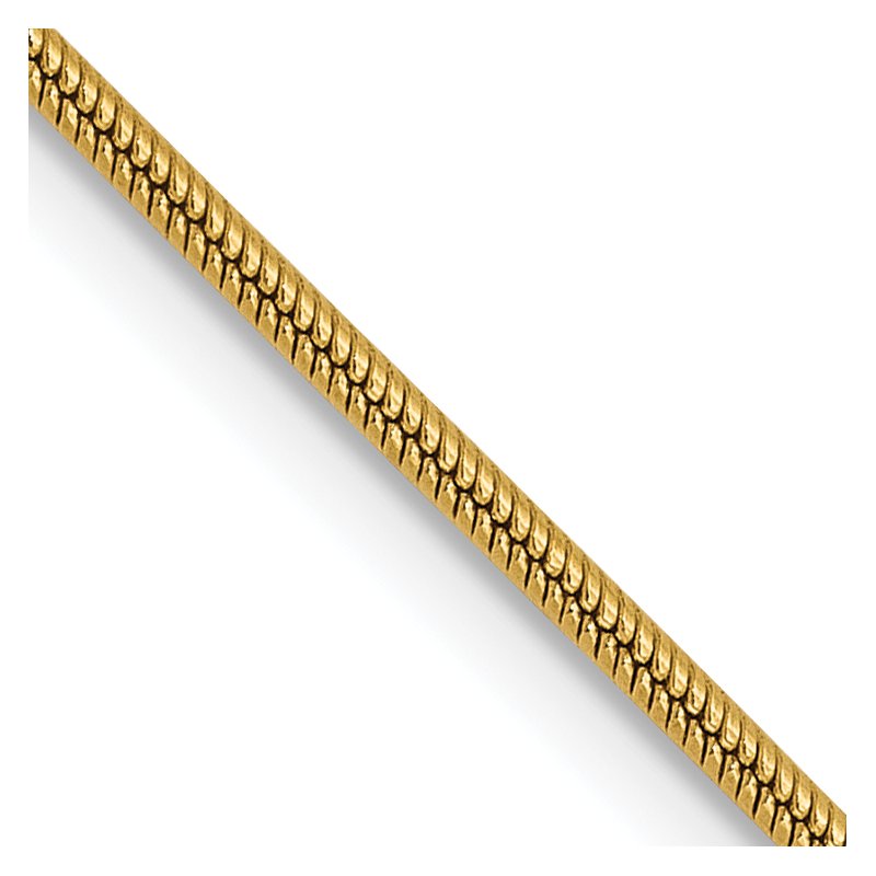 14K 1mm Round Snake Chain