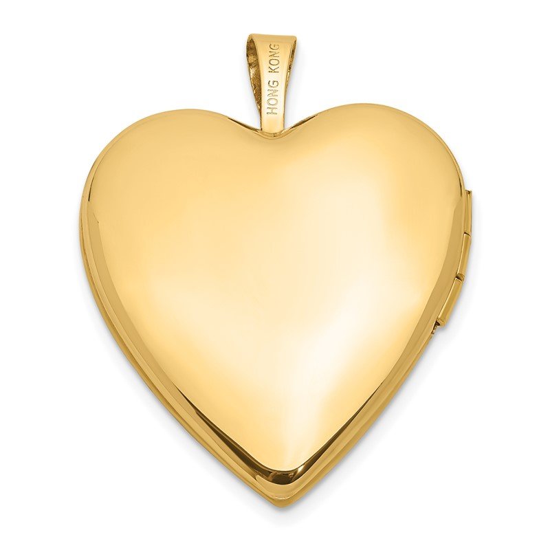 14K Satin Diamond Star I LOVE YOU Script 20mm Heart Locket