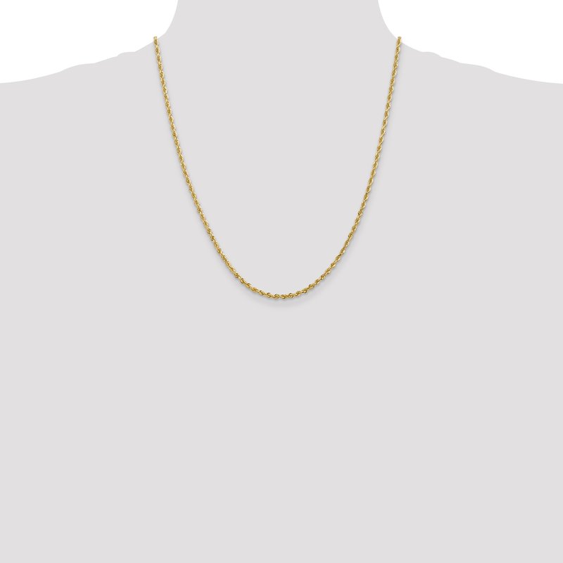 14K 26 Inch 2.75mm Diamond-cut Quadruple Rope Lobster Clasp Chain