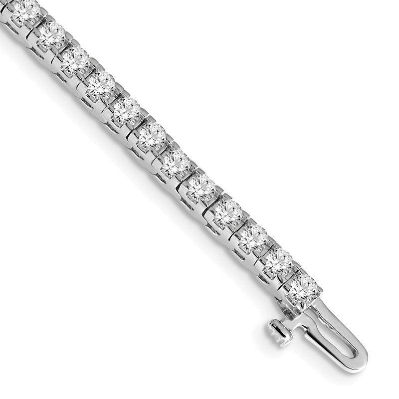 14k White Gold Complete 4.1 carat Round VS Diamond 4-prong 7 inch Tennis Bracelet