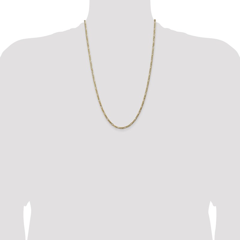 14K 26 inch 3mm Flat Figaro with Lobster Clasp Chain