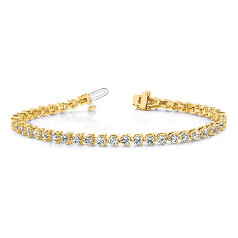 14k Complete 8.5 carat Round A Diamond 3-prong 7 inch Tennis Bracelet