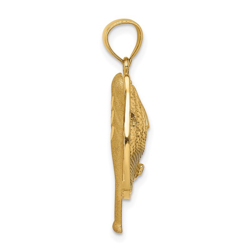 14K and White Rhodium Diamond-cut Baseball Bat/Glove/Ball Pendant