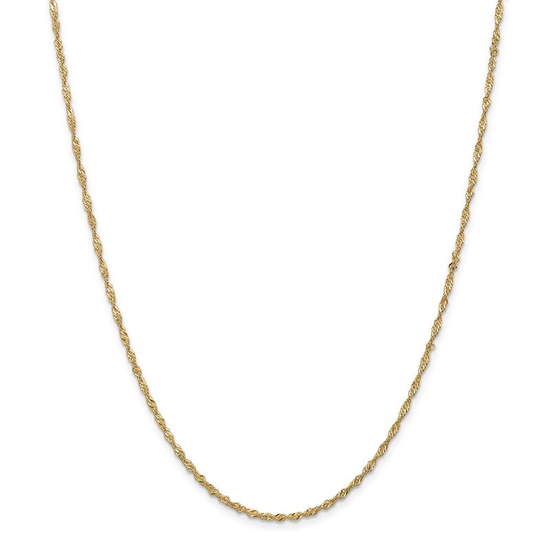 14K 10 inch 1.70mm Singapore with Lobster Clasp Anklet