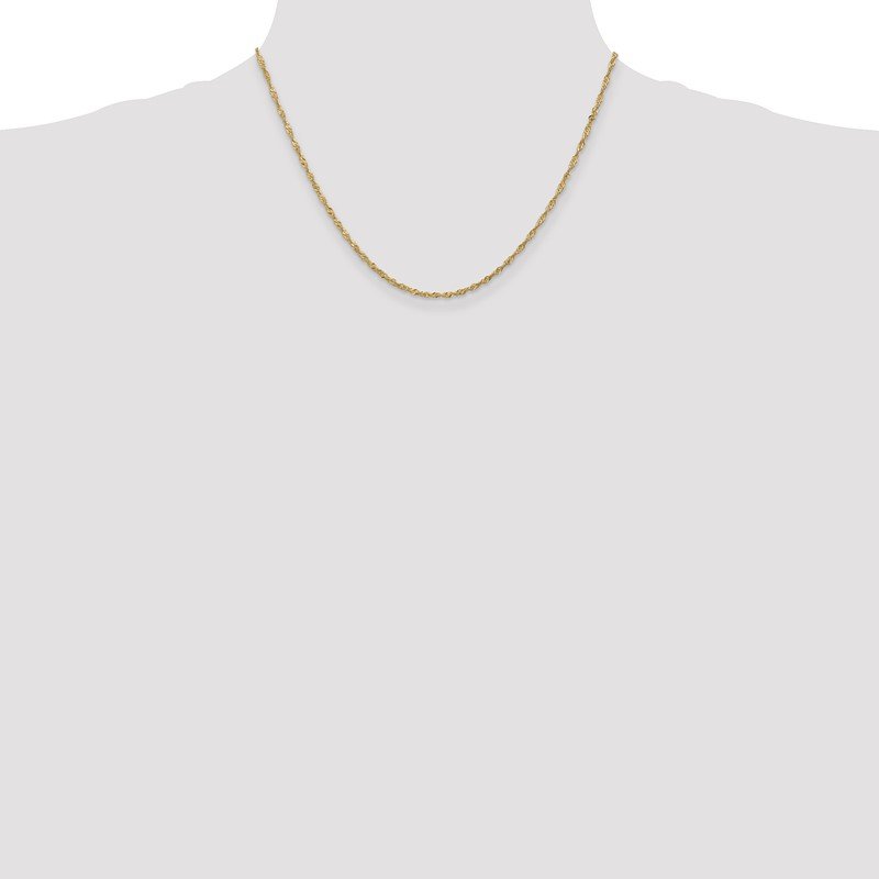 14K 10 inch 1.70mm Singapore with Lobster Clasp Anklet