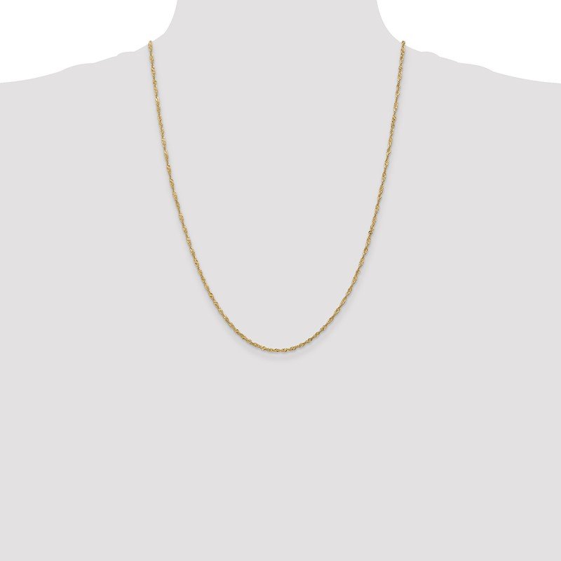 14K 10 inch 1.70mm Singapore with Lobster Clasp Anklet