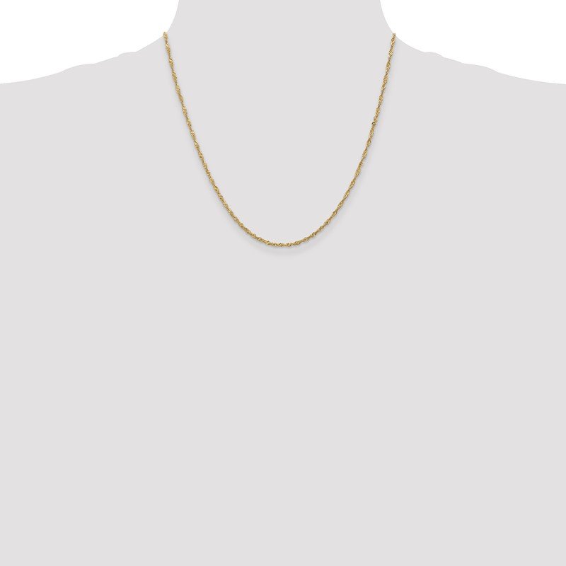 14K 10 inch 1.70mm Singapore with Lobster Clasp Anklet