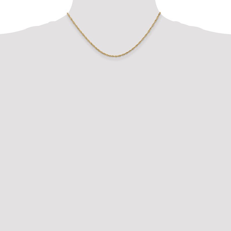 14K 10 inch 1.70mm Singapore with Lobster Clasp Anklet
