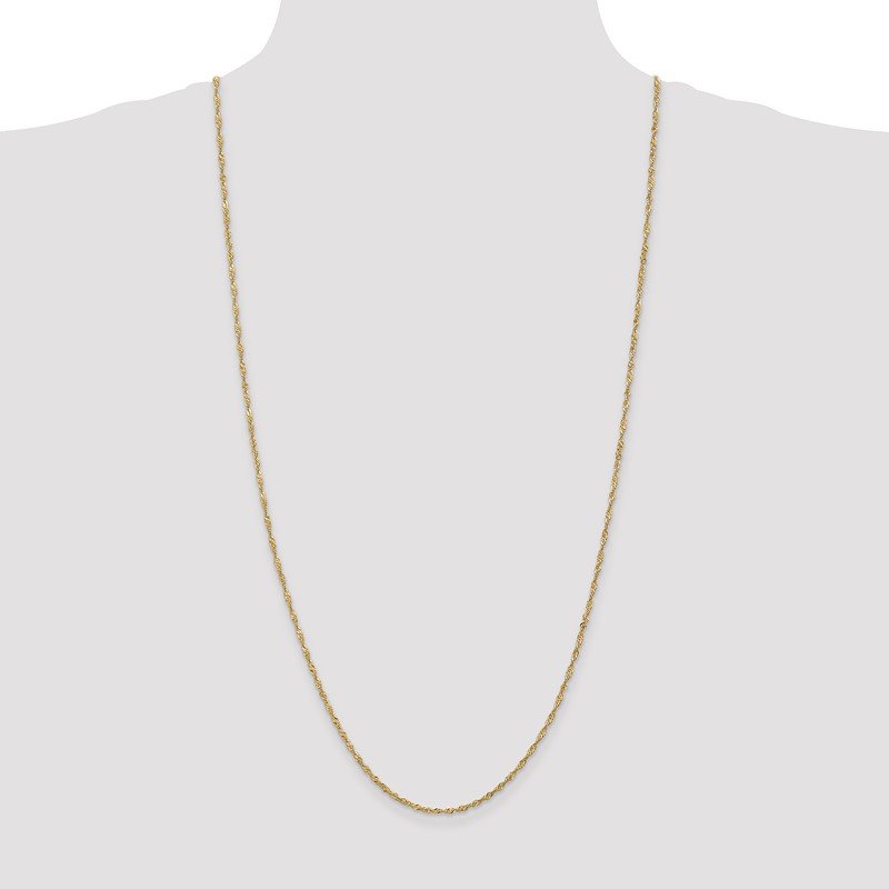 14K 10 inch 1.70mm Singapore with Lobster Clasp Anklet