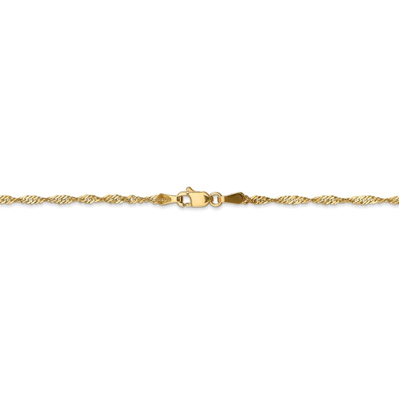 14K 10 inch 1.70mm Singapore with Lobster Clasp Anklet