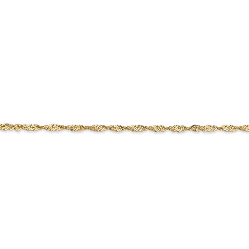 14K 10 inch 1.70mm Singapore with Lobster Clasp Anklet