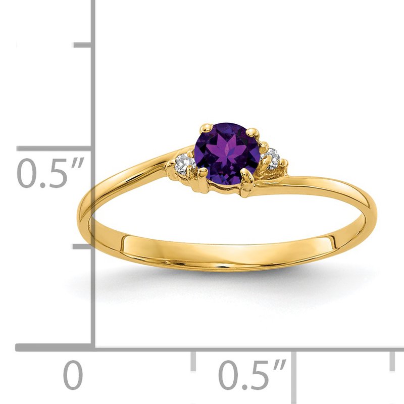 14k 4mm Amethyst VS Diamond ring