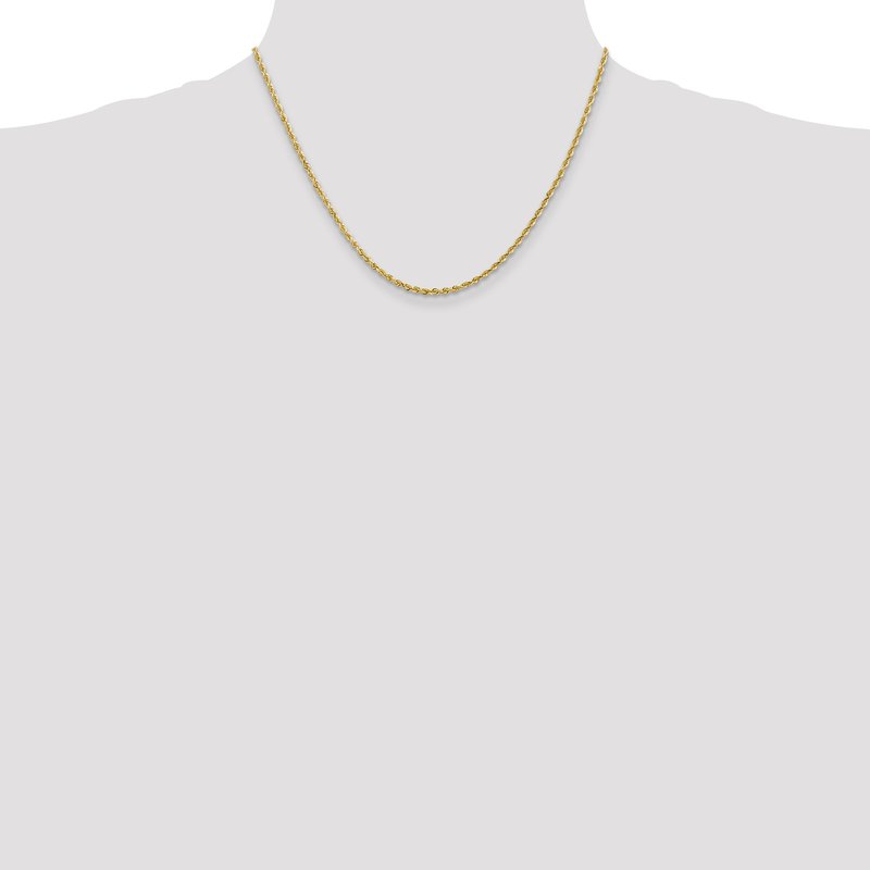 14K 10 Inch 2.25mm Diamond-cut Quadruple Rope Lobster Clasp Anklet