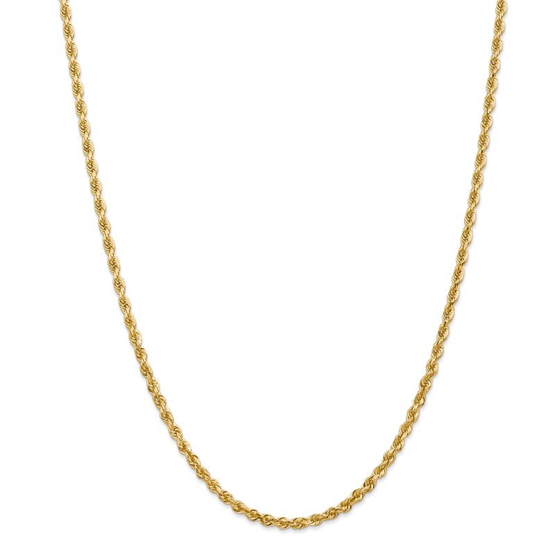 14K 26 Inch 3.35mm Diamond-cut Quadruple Rope Lobster Clasp Chain