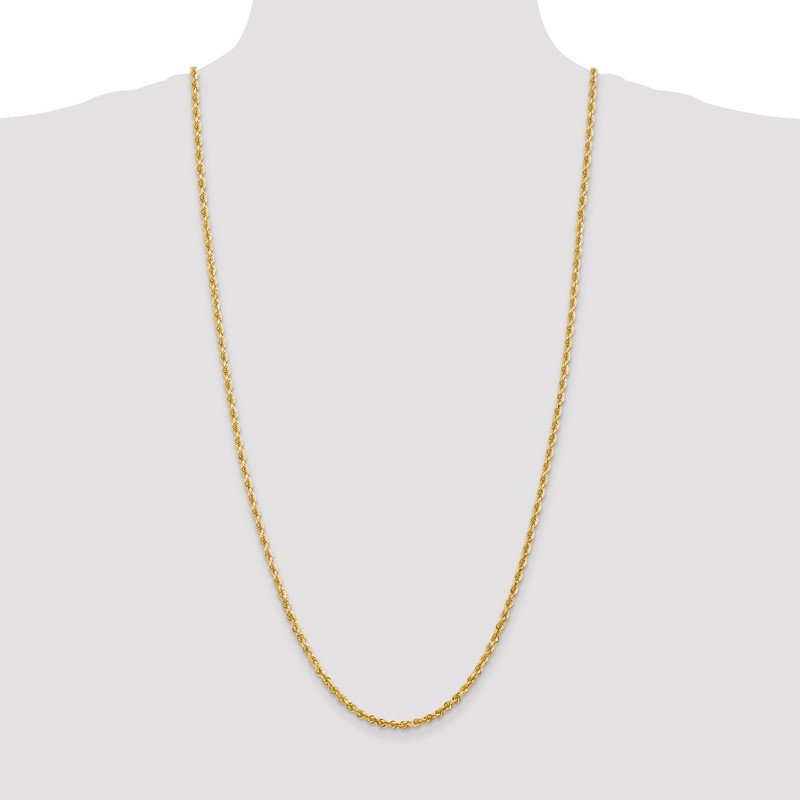 14K 26 Inch 3.35mm Diamond-cut Quadruple Rope Lobster Clasp Chain