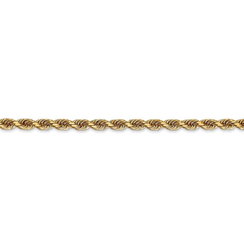 14K 26 Inch 3.35mm Diamond-cut Quadruple Rope Lobster Clasp Chain