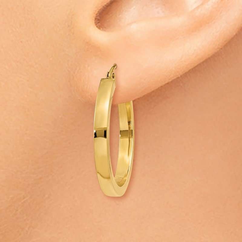 14k 2x3mm Square Tube Hoops