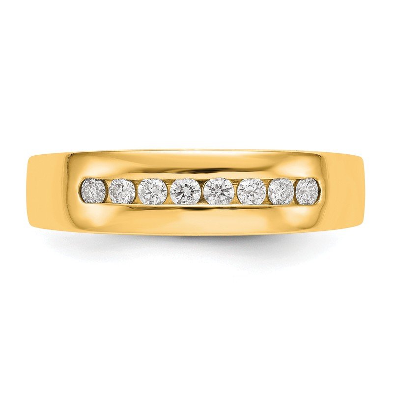 14K White Gold Men's 1/3 carat Lab Grown Diamond VS+ F+ Complete Channel Band