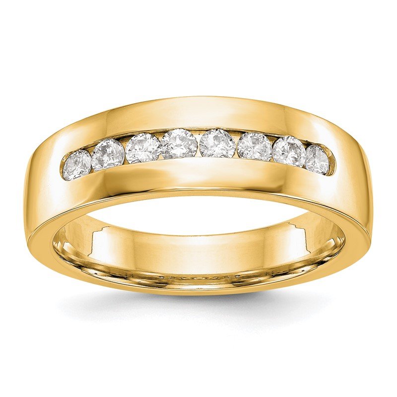 14K White Gold Men's 1/3 carat Lab Grown Diamond VS+ F+ Complete Channel Band