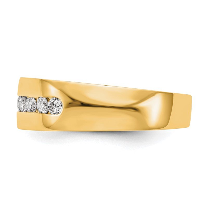 14K White Gold Men's 1/3 carat Lab Grown Diamond VS+ F+ Complete Channel Band