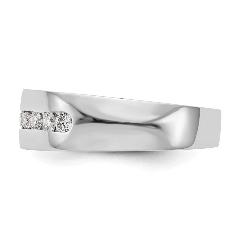 14K White Gold Men's 1/3 carat Lab Grown Diamond VS+ F+ Complete Channel Band