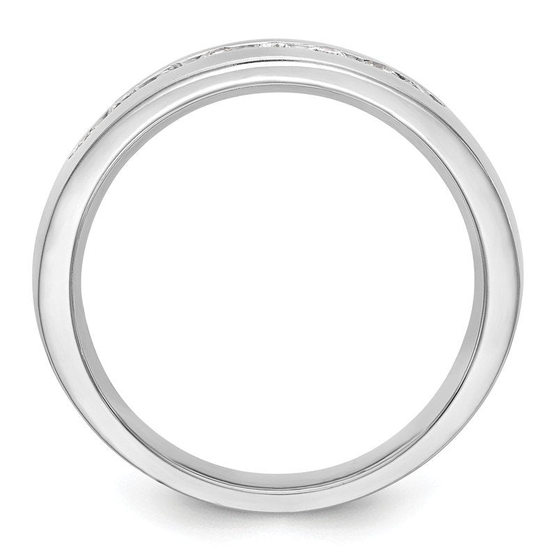 14K White Gold Men's 1/3 carat Lab Grown Diamond VS+ F+ Complete Channel Band