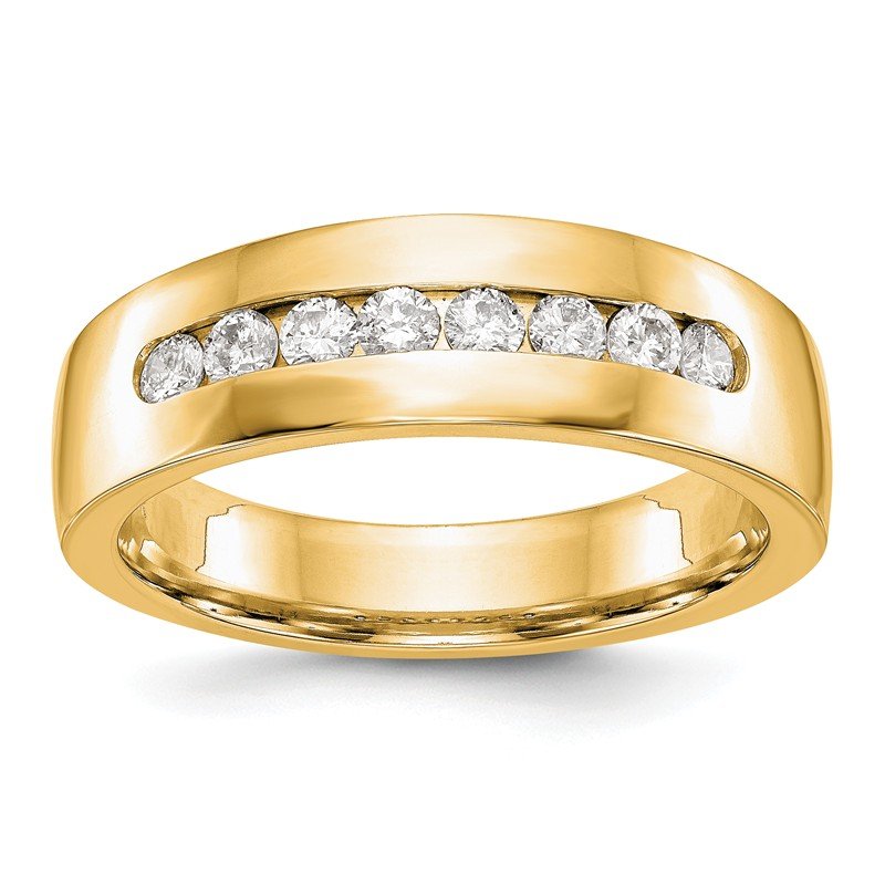 14K White Gold Men's 1/3 carat Lab Grown Diamond VS+ F+ Complete Channel Band