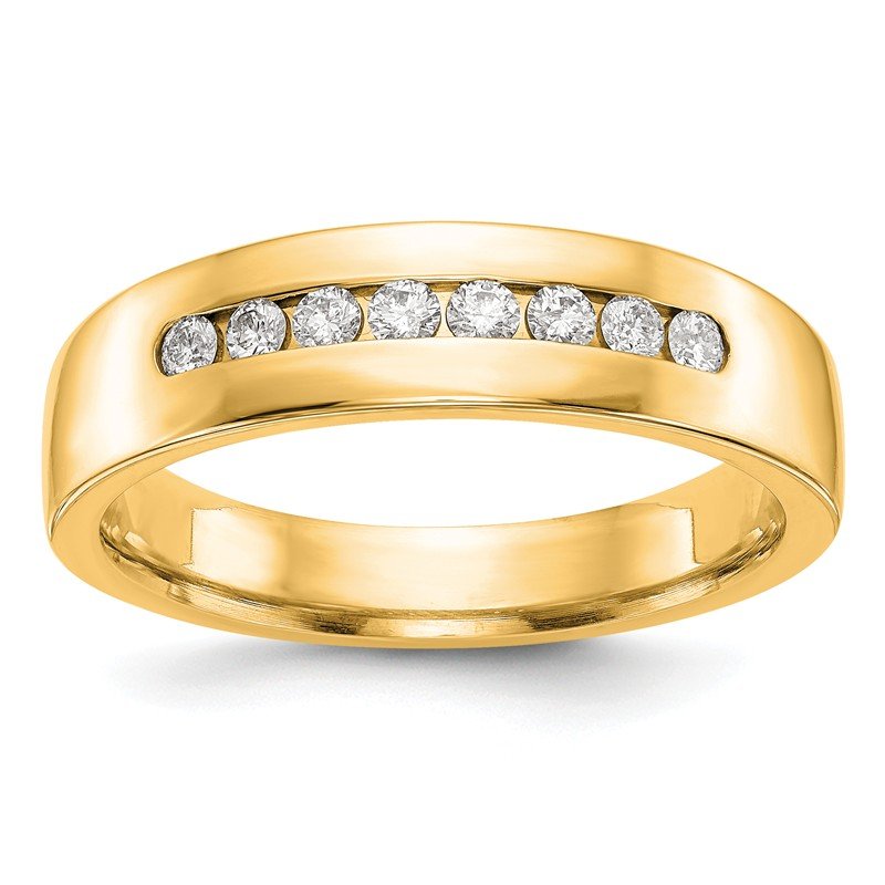 14K White Gold Men's 1/3 carat Lab Grown Diamond VS+ F+ Complete Channel Band