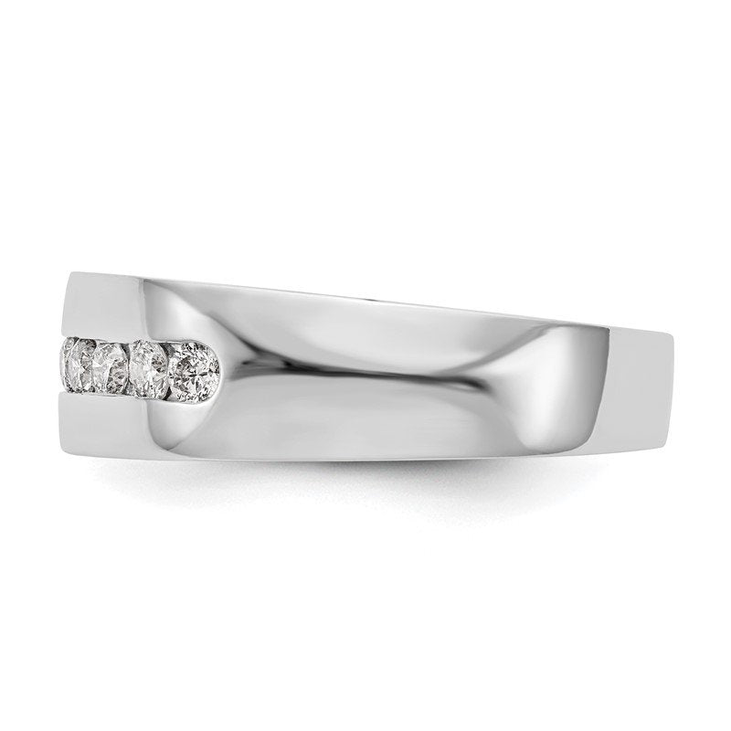 14K White Gold Men's 1/3 carat Lab Grown Diamond VS+ F+ Complete Channel Band