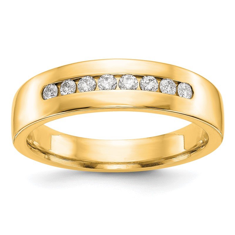 14K White Gold Men's 1/3 carat Lab Grown Diamond VS+ F+ Complete Channel Band