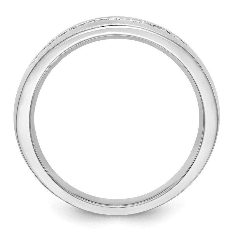 14K White Gold Men's 1/3 carat Lab Grown Diamond VS+ F+ Complete Channel Band