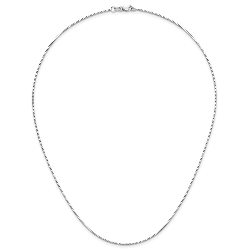 14K White Gold .9mm Box Chain