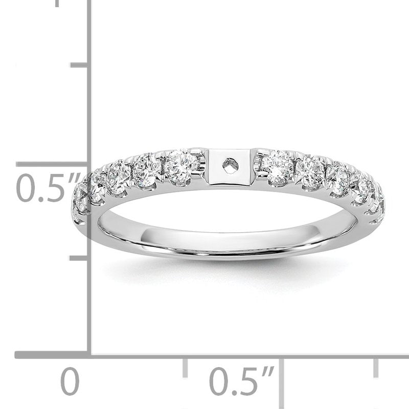 14K White Gold 1/2 carat Lab Grown Diamond VS+ F+ Semi-Mount Peg Set Engagement Ring
