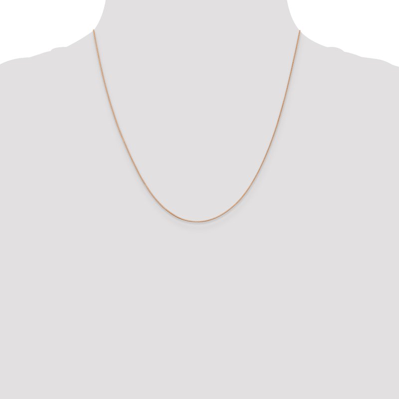 14K Rose Gold .5mm Baby Box with Lobster Clasp Chain