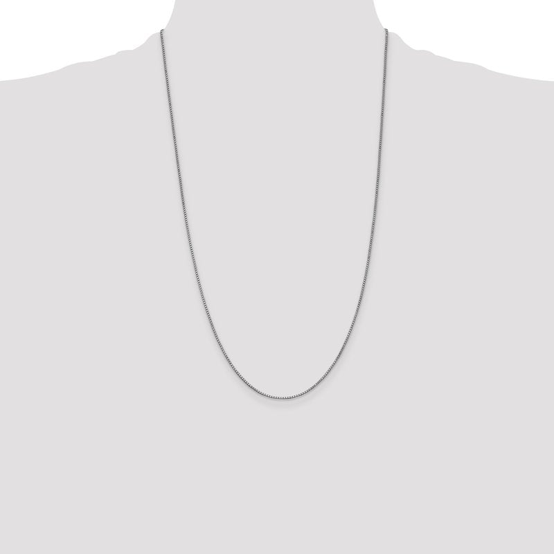 14K White Gold 14 inch 1mm Box with Lobster Clasp Chain