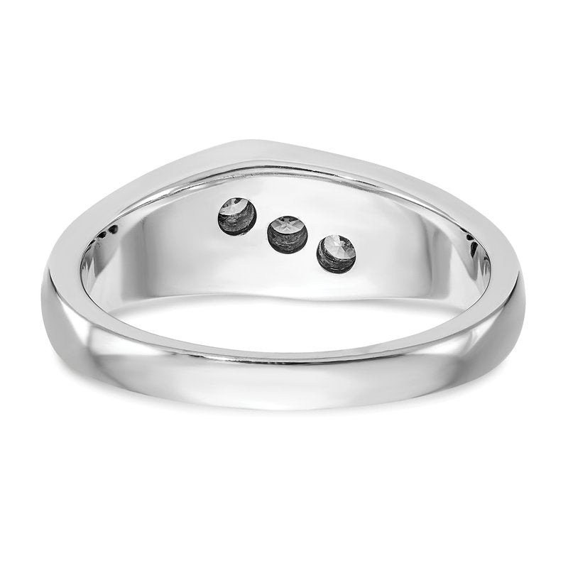 14K White Gold Men's 1/5 carat Lab Grown Diamond VS+ F+ Complete Brushed and Polished Band