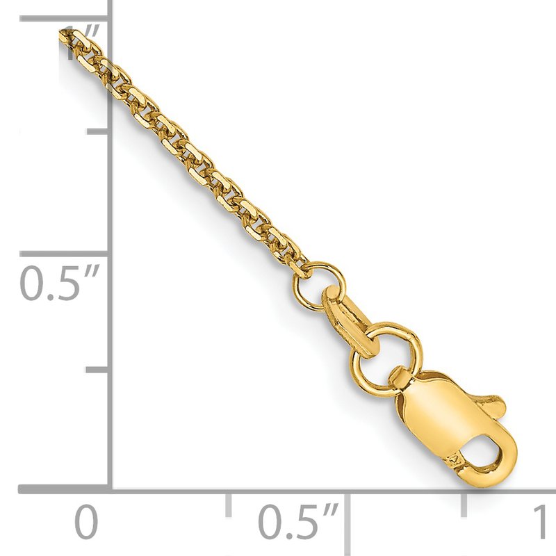 14K 14 inch 1.45mm Solid Diamond-cut Cable with Lobster Clasp Chain
