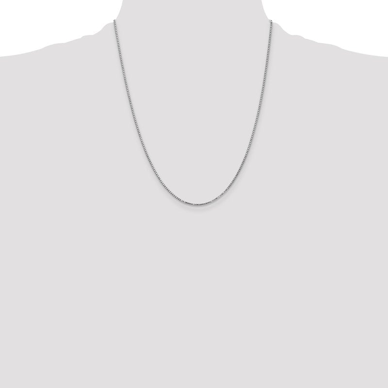 14K White Gold 14 inch 1.4mm Box with Lobster Clasp Chain