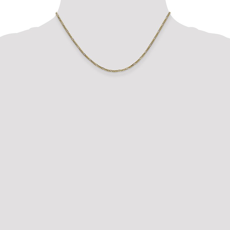 14K 1.8mm Flat Figaro Chain Anklet